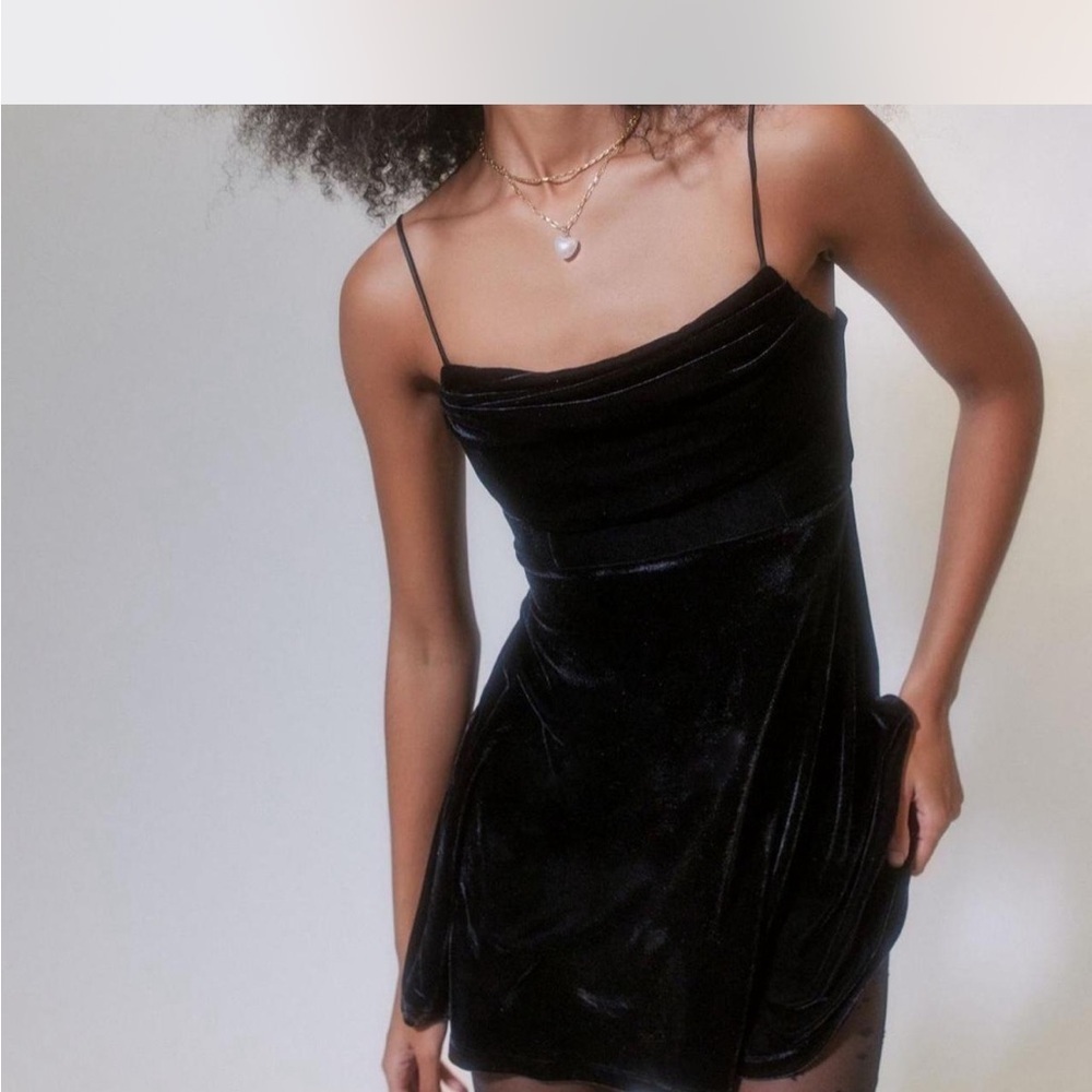 black velvet mini slip dress from Urban Outfitter Size L